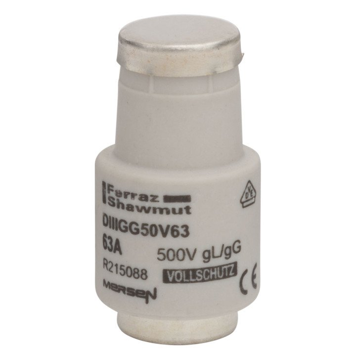 D drošinātājs gG 500V 63A vara