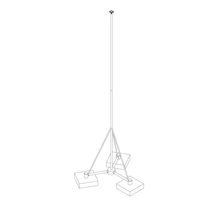 Zibens uztvēreja masts uz trijkājiem 3m