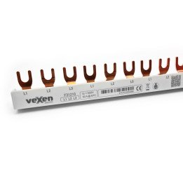 VEXEN монтажная шина 10mm2, 3 фазы, вилочная, 210мм