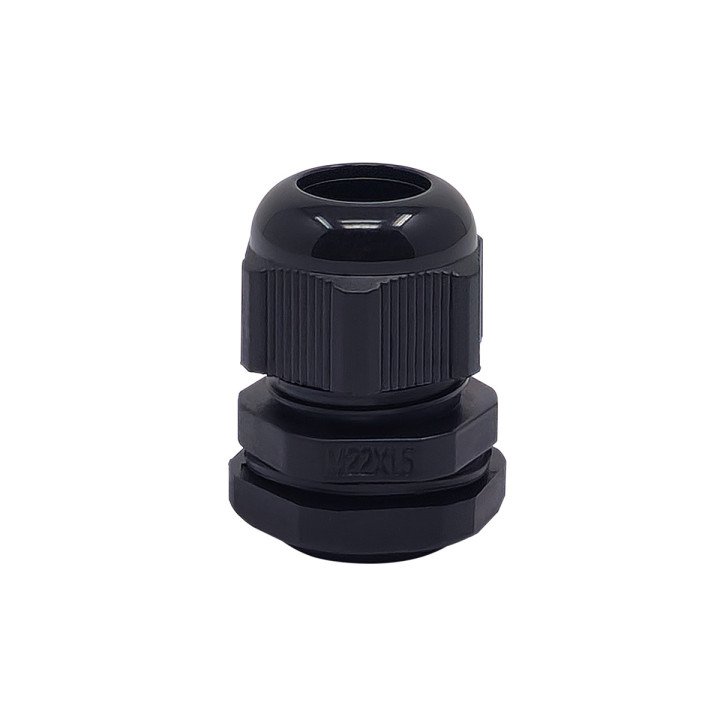 M22 melns plastmasas kabeļu ievads IP68 10-14mm