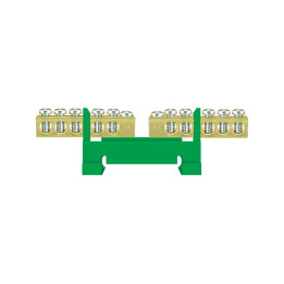 Spaile zaļa 2x5x16mm2 DIN sliedei
