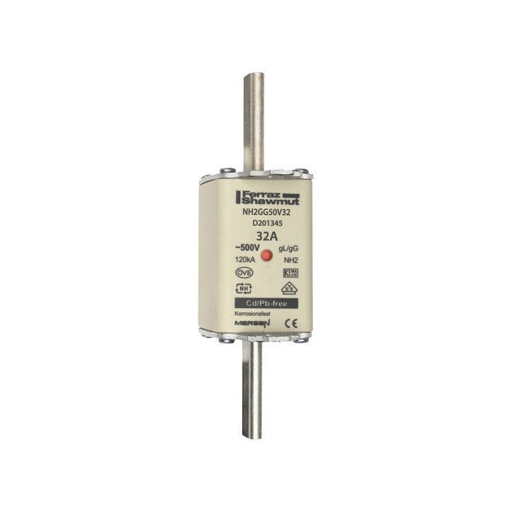 NH fuse-link gG, 500VAC, size 2, 32A double indicator/live tags