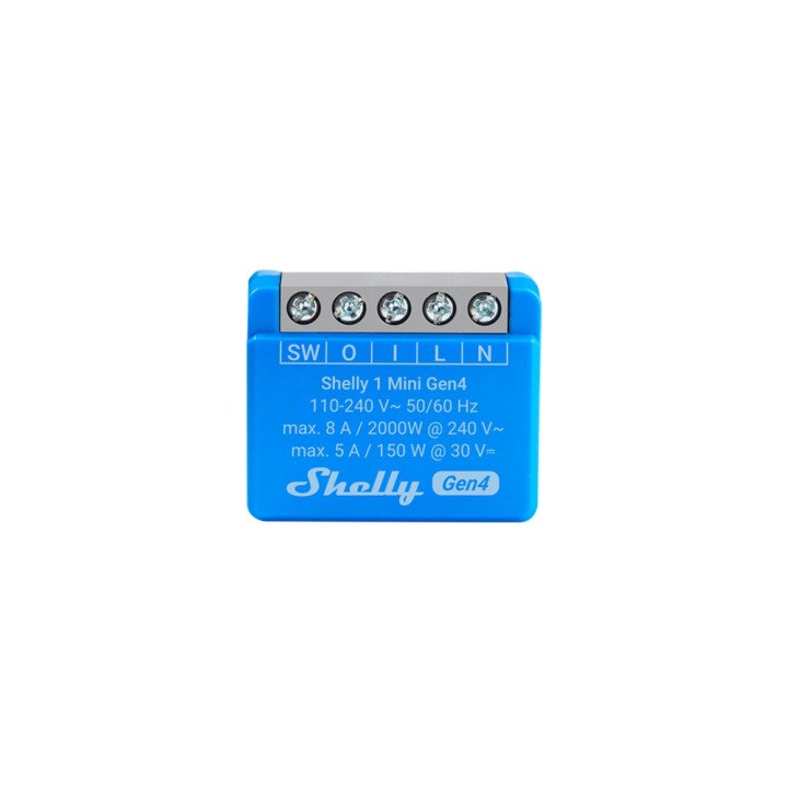 Shelly 1 Mini Gen4 8A/240VAC slēdzis