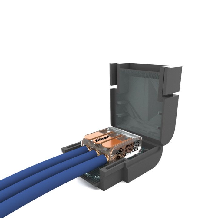 ShellBox gēļu izolēta kārba IPX8 3-vietīga Wago 0.2-4mm²