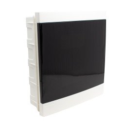 Distribution box flush mounted 24 modules, transparent door, IP40