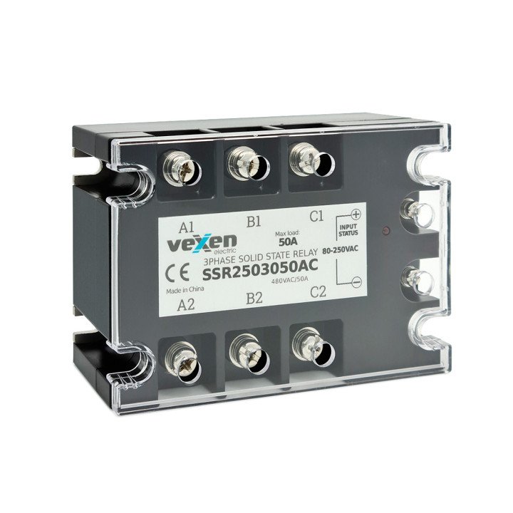 VEXEN cietvielu relejs 3NO, 50A, 80-250VAC