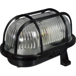 OWAL 60 gaismeklis laiviņa ar plastmasas režģi melna E27 60W IP44