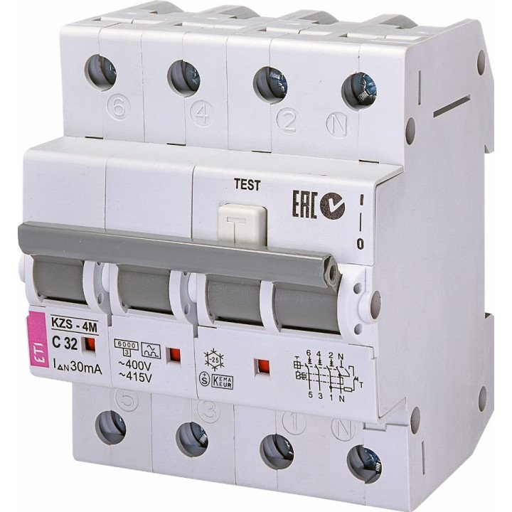 ETI KZS-4M 3P+N C 32/0,03 дифавтомат A