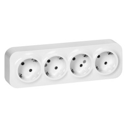 ORNO четырёхместная розетка Schuko белая