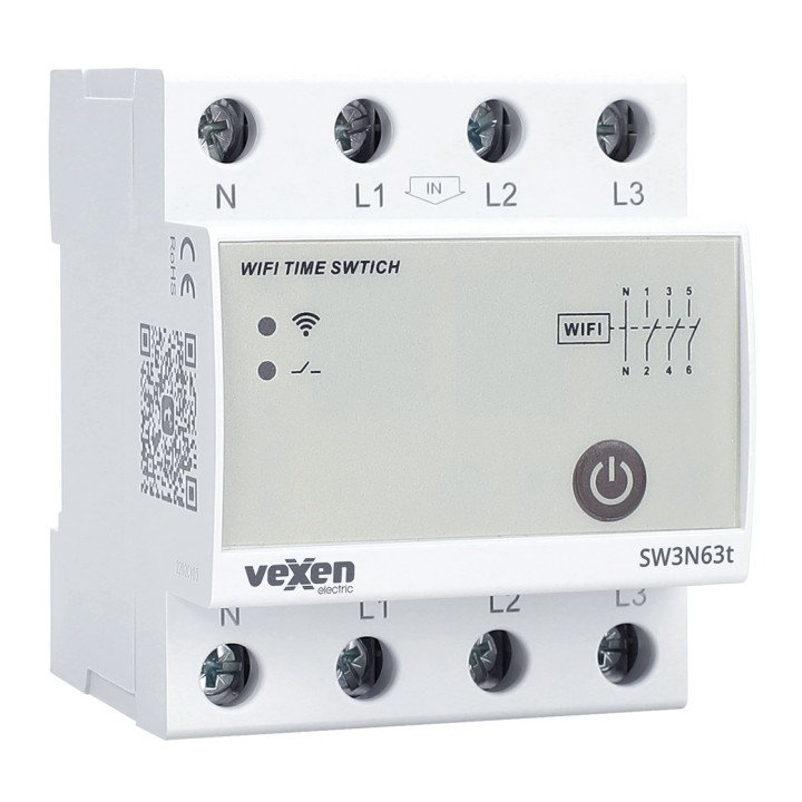 Modulārais viedslēdzis ar WiFi TUYA 3NO 63A AC230V