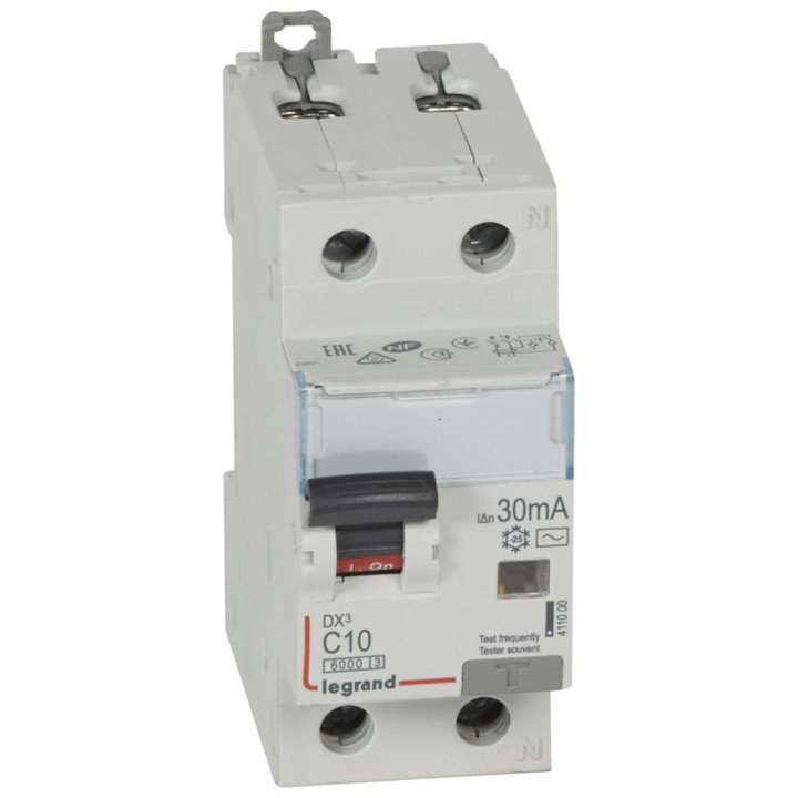 DX3 дифавтомат 1П+Н C 10 А 30 мА 10кА