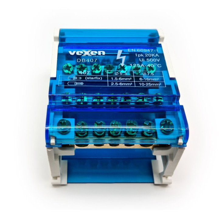 Распределительный блок  4x7, 125A/500V