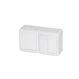 BETA bloks virsapmetuma slēdzis + slēdzis 1+1 balts IP44