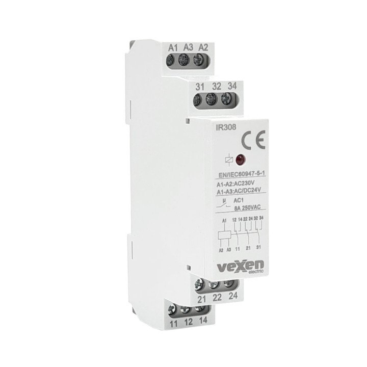 IR308 промежуточное реле 3CO 8A 240VAC/24VAC/DC