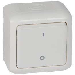 Forix dubultpola slēdzis IP44, 10 AX, balts