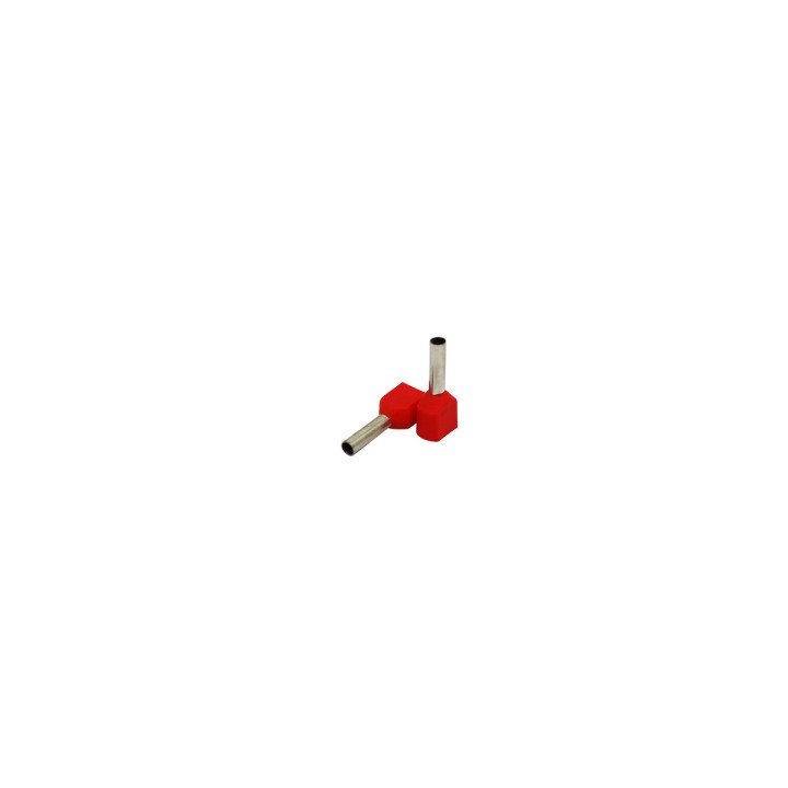 Izolēts dubultais āderuzgalis 1mm²/8mm sarkans