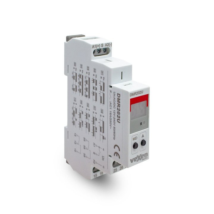 DMR202U Цифровое мультифункциональное реле времени 2CO 16A AC/DC 12-230V