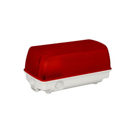 SEZAR IP44 gaismeklis ar sarkano plafonu balta krāsa korpusu E27 max 60W