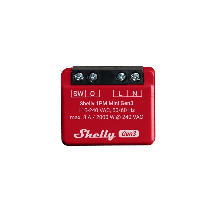 Shelly 1PM Mini Gen3 x2 ar jaudas mērīšanu