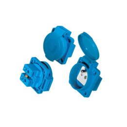 Розетка для распределительных устройств 230V 16A синяя IP54