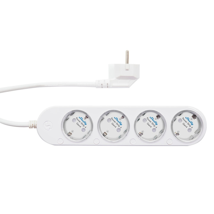 Shelly Power Strip 4 Gen4 – viedā strāvas sloksne ar 4 ligzdām, jaudas mērītājs, Wi-Fi, Zigbee, Matter, balts - Sonoff, SmartWis