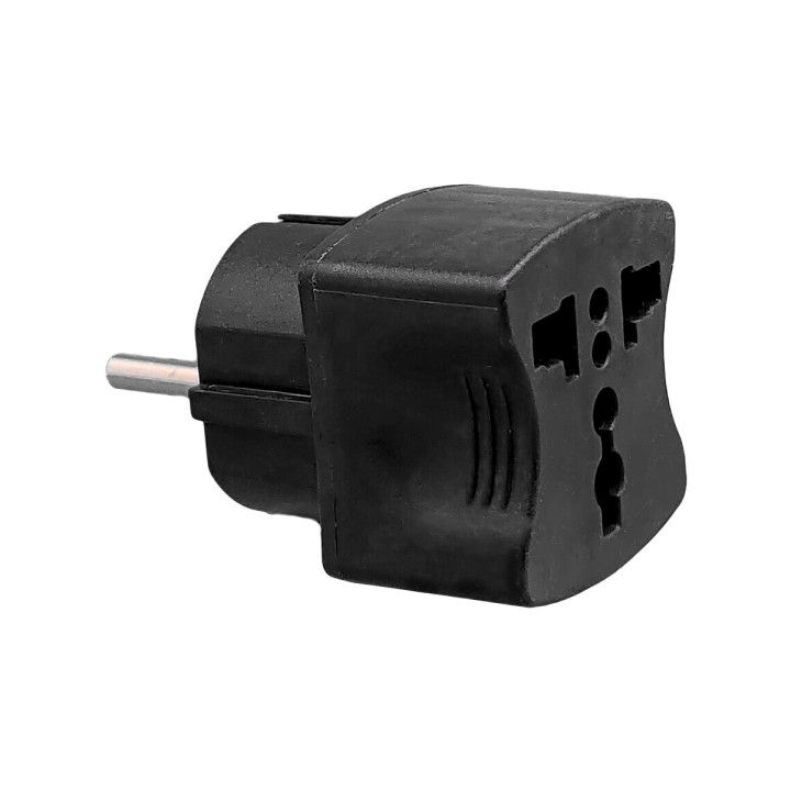 Universāls kontaktdakšas adapteris, melns