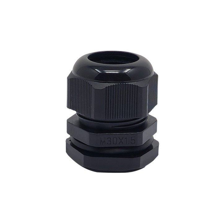 M30 melns plastmasas kabeļu ievads IP68 13-18mm
