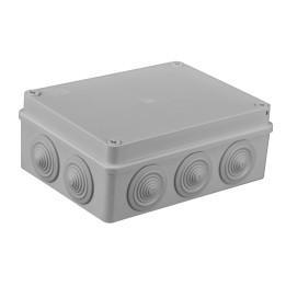 S-BOX 406 virsapmetuma nozarkārba IP65 ar ievadiem, pelēka