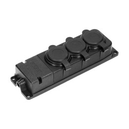 ORNO IP44 gumijas pagarinājums, 3 Schuko