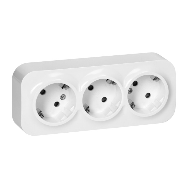 ORNO 3-ligzdu Schuko ligzda balta