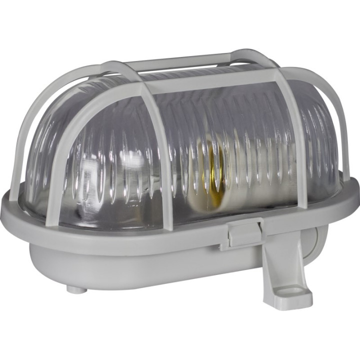 OWAL 60 gaismeklis laiviņa ar plastmasas režģi pelēka E27 60W IP44