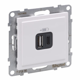 SUNO balta USB rozete Type A+C