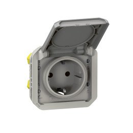 Legrand Plexo розетка немецкий стандарт автоматический серый
