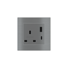 Ekinex kontaktligzda 55x55 mm titāns metāls EK-PSC-UK-USB-GBS