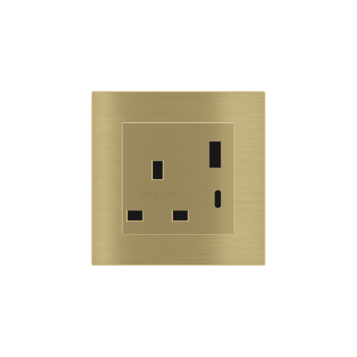 Ekinex kontaktligzda 55x55 mm misiņš metāls EK-PSC-UK-USB-GBB