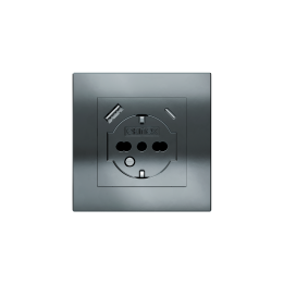 Ekinex plāksne 20venti 87x87 mm melns metāls EK-DQG-CBM