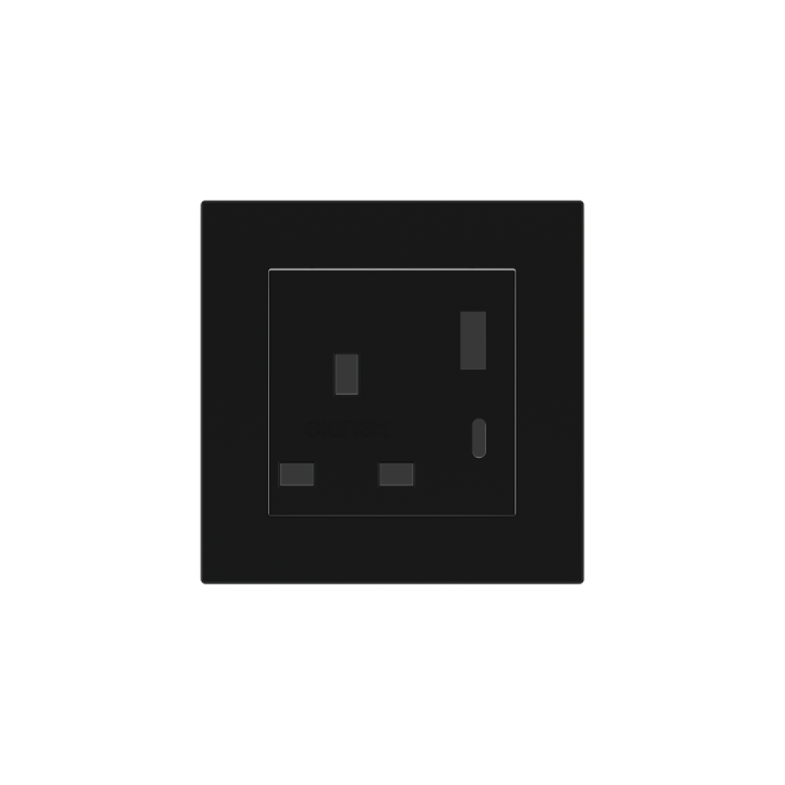 Ekinex розетка 55x55 mm черный пластик EK-PSC-UK-USB-GAE