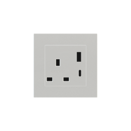 Ekinex kontaktligzda 55x55 mm sudrabs plastmasa EK-PSC-UK-USB-GAG