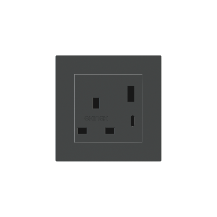 Ekinex розетка 55x55 mm серый Fenix NTM EK-PSC-UK-USB-FGB