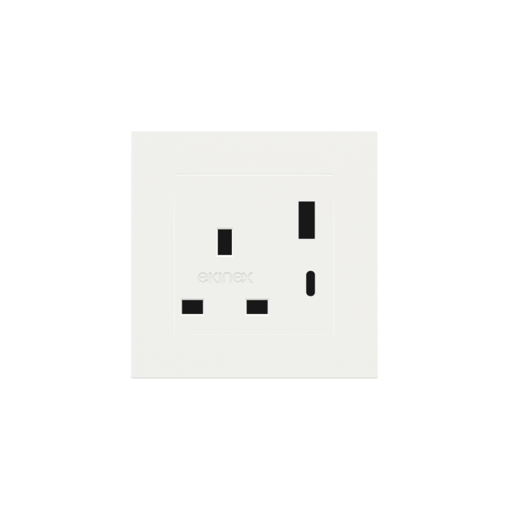 Ekinex kontaktligzda 55x55 mm White Malè Fenix NTM EK-PSC-UK-USB-FBM