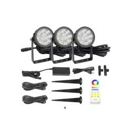 3 x Garden Light LED RGB+CCT 6W with power supply KIT FUTC08A