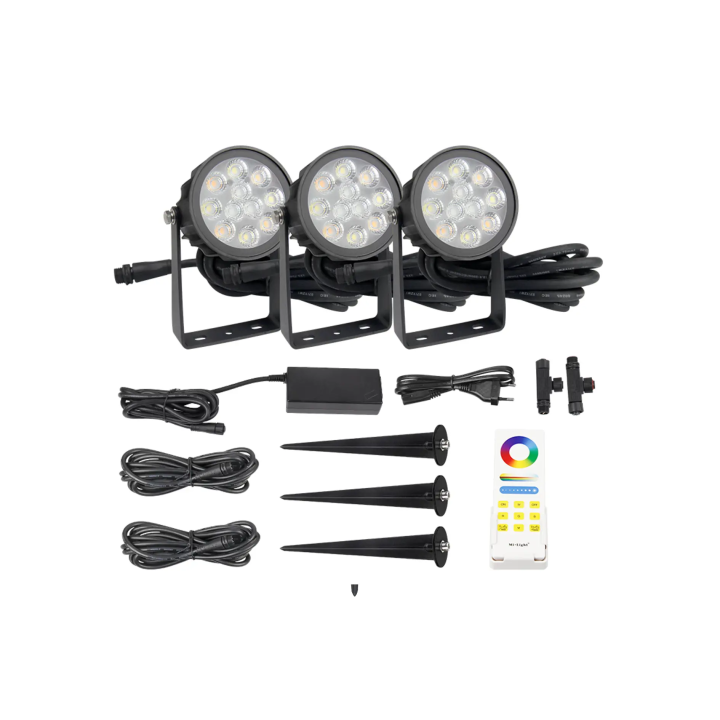 3 x Garden Light LED RGB+CCT 6W ar barošanas KOMPLEKTS FUTC08A