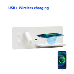 Immax LED Be PREPARE 4in1, prožektors ar QI uzlādi, USB balts pa labi