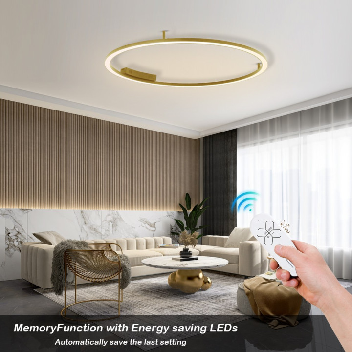 Immax NEO FINO griestu (sienas) gaismeklis zelta 120cm 72W 4752lm Tuya Zigbee 3,0 ar pulti.