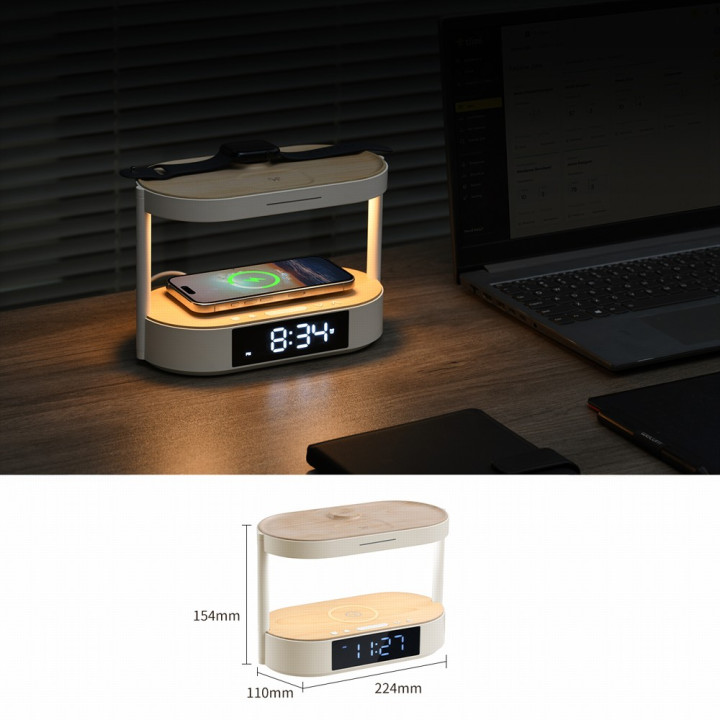 Immax TRIPLE DOCK LED modinātājs ar 3x bezvadu uzlādes staciju