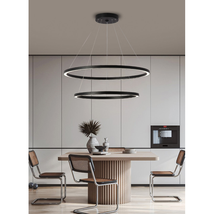 Immax NEO FINO Smart kulons gaišs melns 60+80cm CCT 93W, Zigbee 3.0
