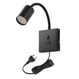 Immax PUNTO-1 USB griesti, pie sienas stiprināms, punktveida gaismeklis GU10 tipa avotam