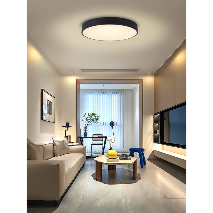 Immax NEO RONDATE SLIM Smart griestu lampa 80 x 7cm 65W melns Zigbee 3.0