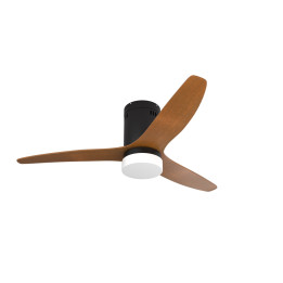 Immax NEO LITE VENTO SMART griestu lampa ar ventilatoru 18W/26W/230V Tuya Wi-Fi black-wood+ tālvadības pults