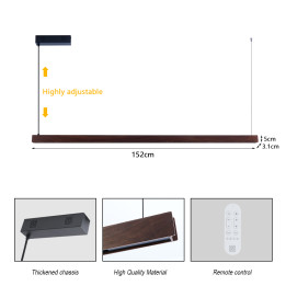 Immax NEO-MADEIRA Valrieksta koka lineārais 152cm33W uz vada Tuya WIFI BEACON CCT aptumšojams